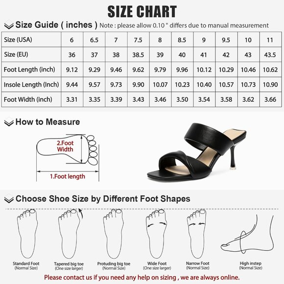 Zelaprox Women's Black Faux Leather Two Straps Square Open Toe Kitten Heel Shoes - Picture 6 of 6